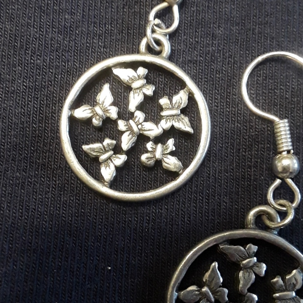 Silver plated butterflies-earrings
